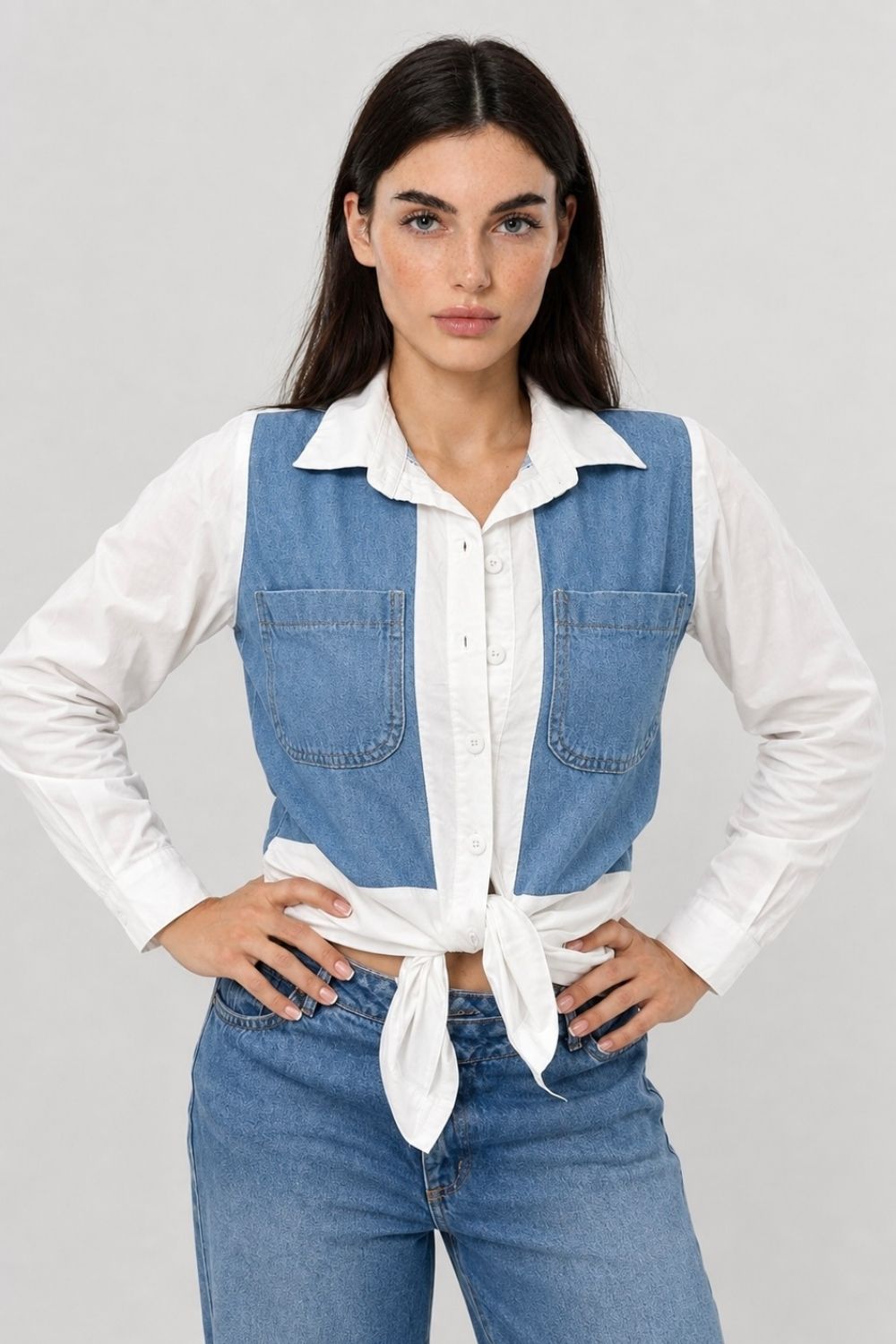 REF:453 CAMISA BICOLOR