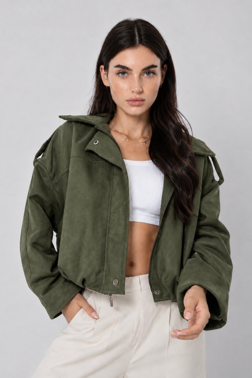 REF: 429 CHAQUETA CORTA PEACH VERDE