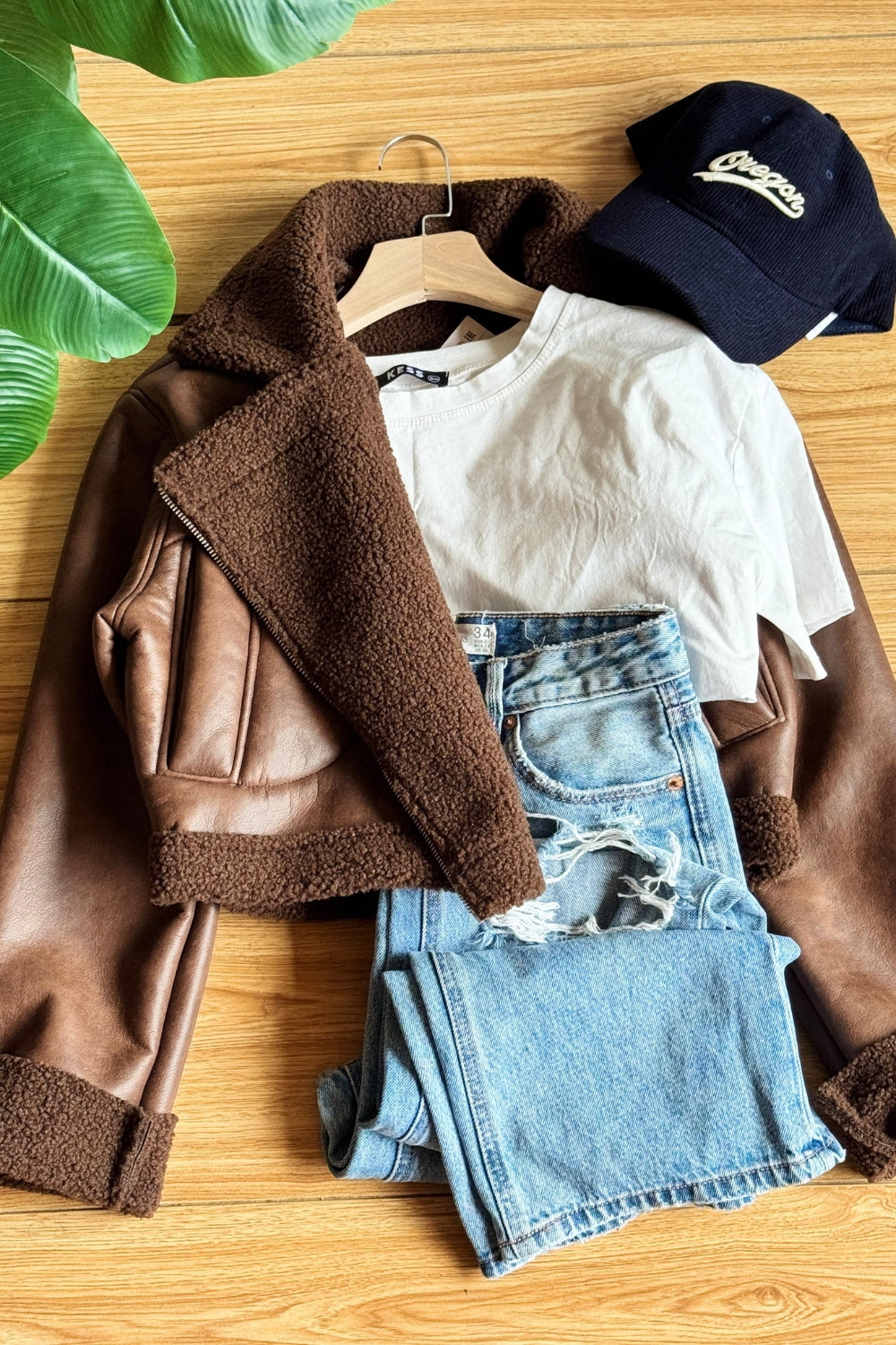 REF: 394 CHAQUETA CIERRE EFECTO CUERO CHOCOLATE