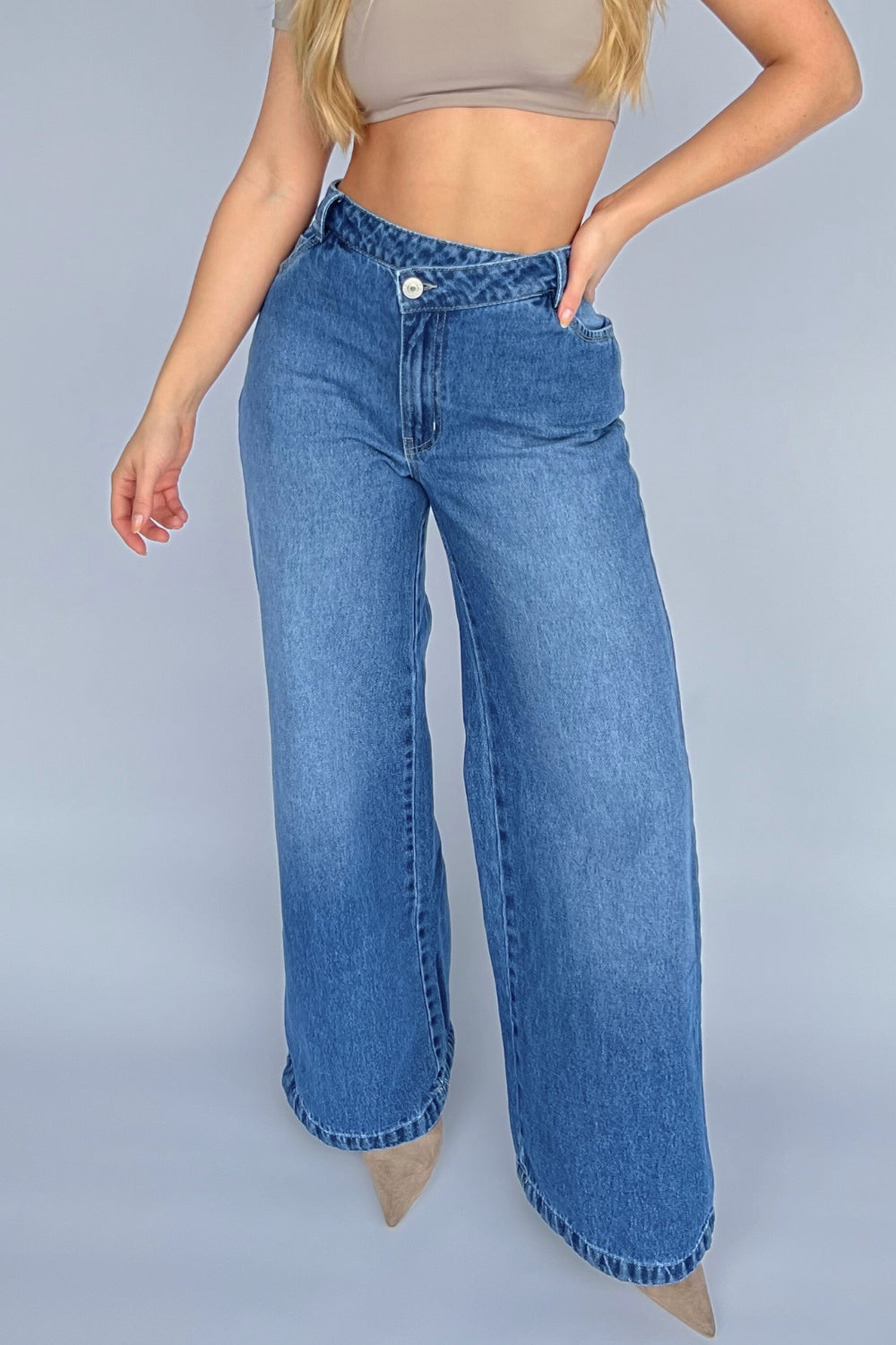 REF: 435 JEAN DIAGONAL WIDE LEG RIGIDO