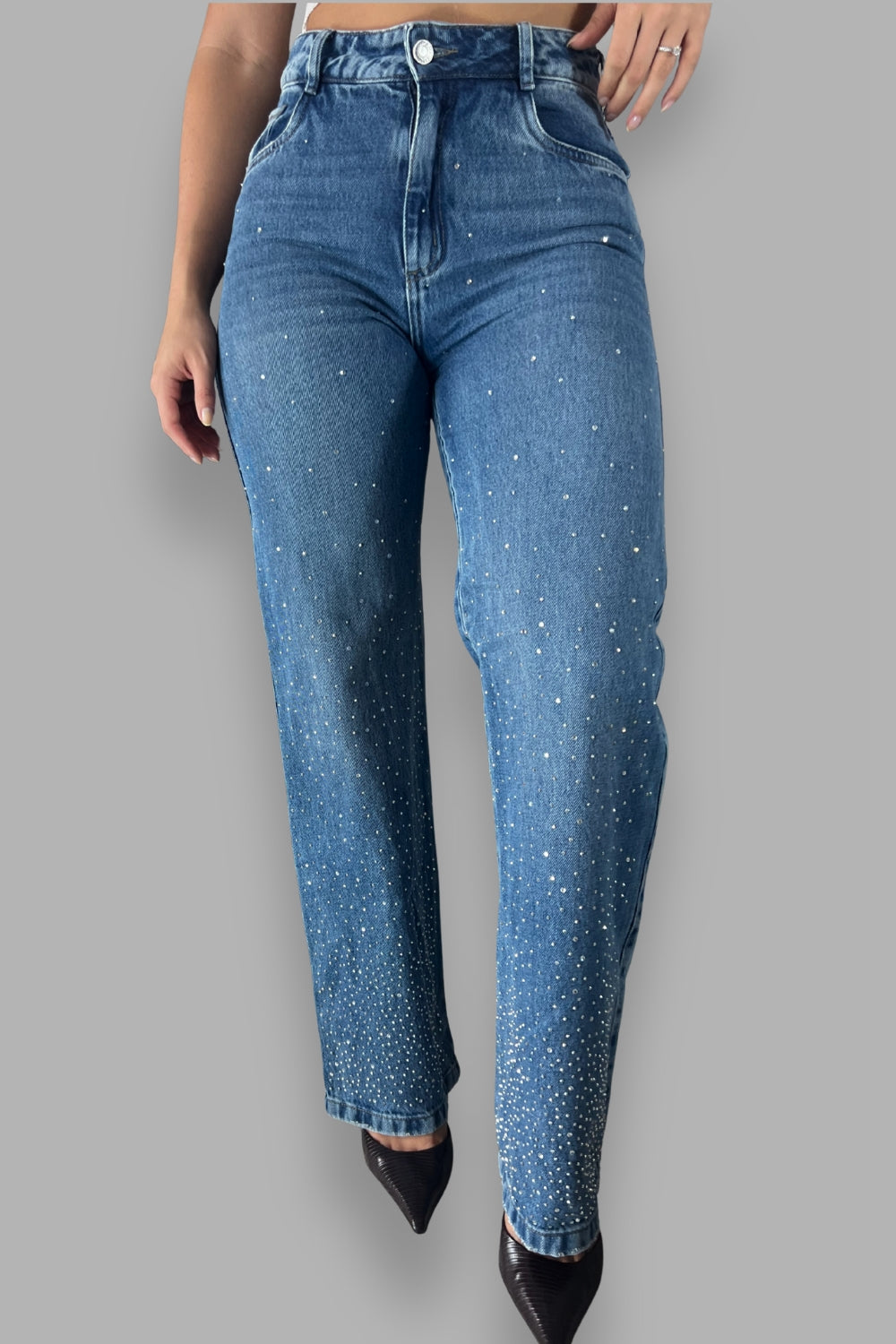 REF: 447 JEAN BRILLO COMPLETO WIDE LEG RIGIDO