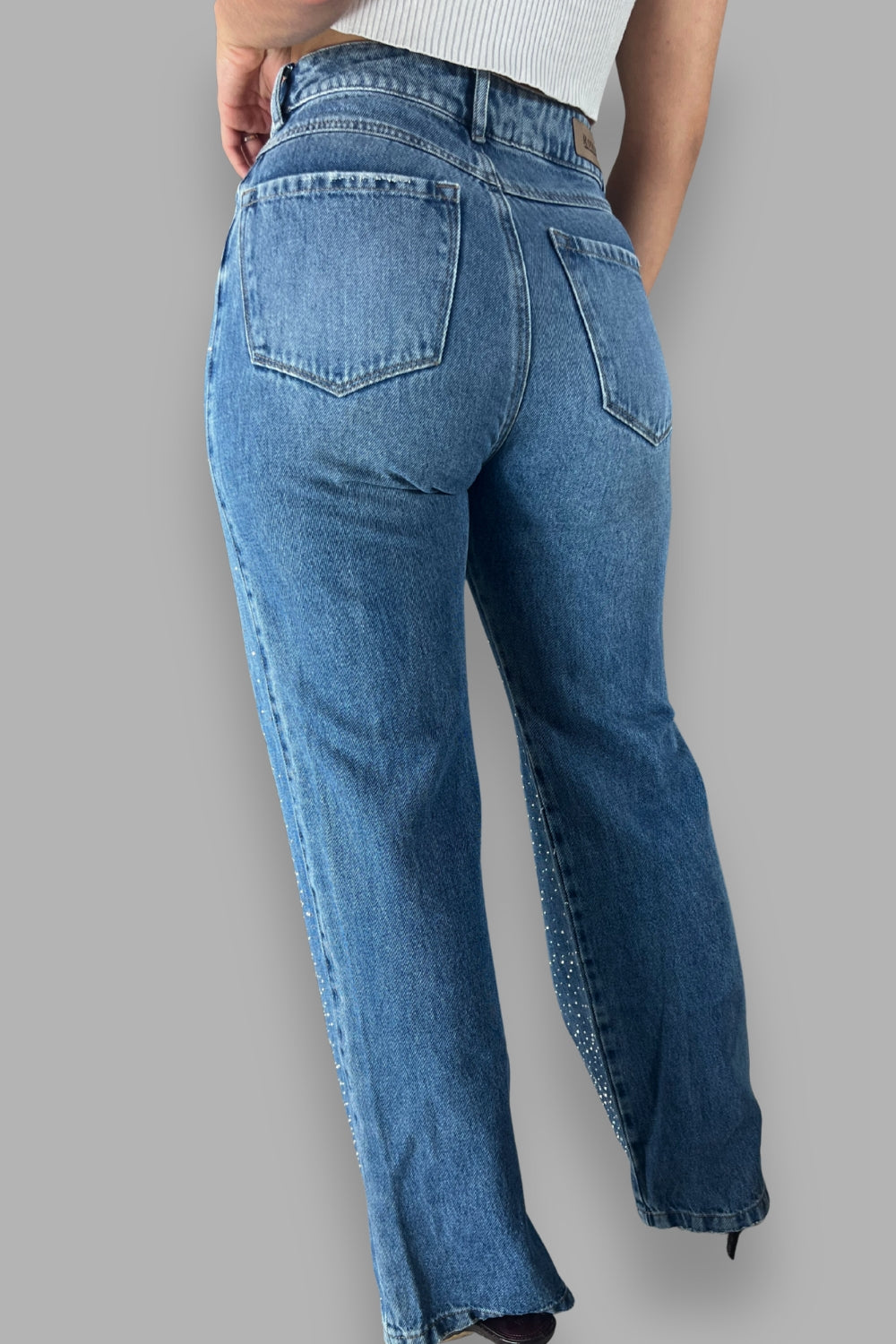 REF: 447 JEAN BRILLO COMPLETO WIDE LEG RIGIDO