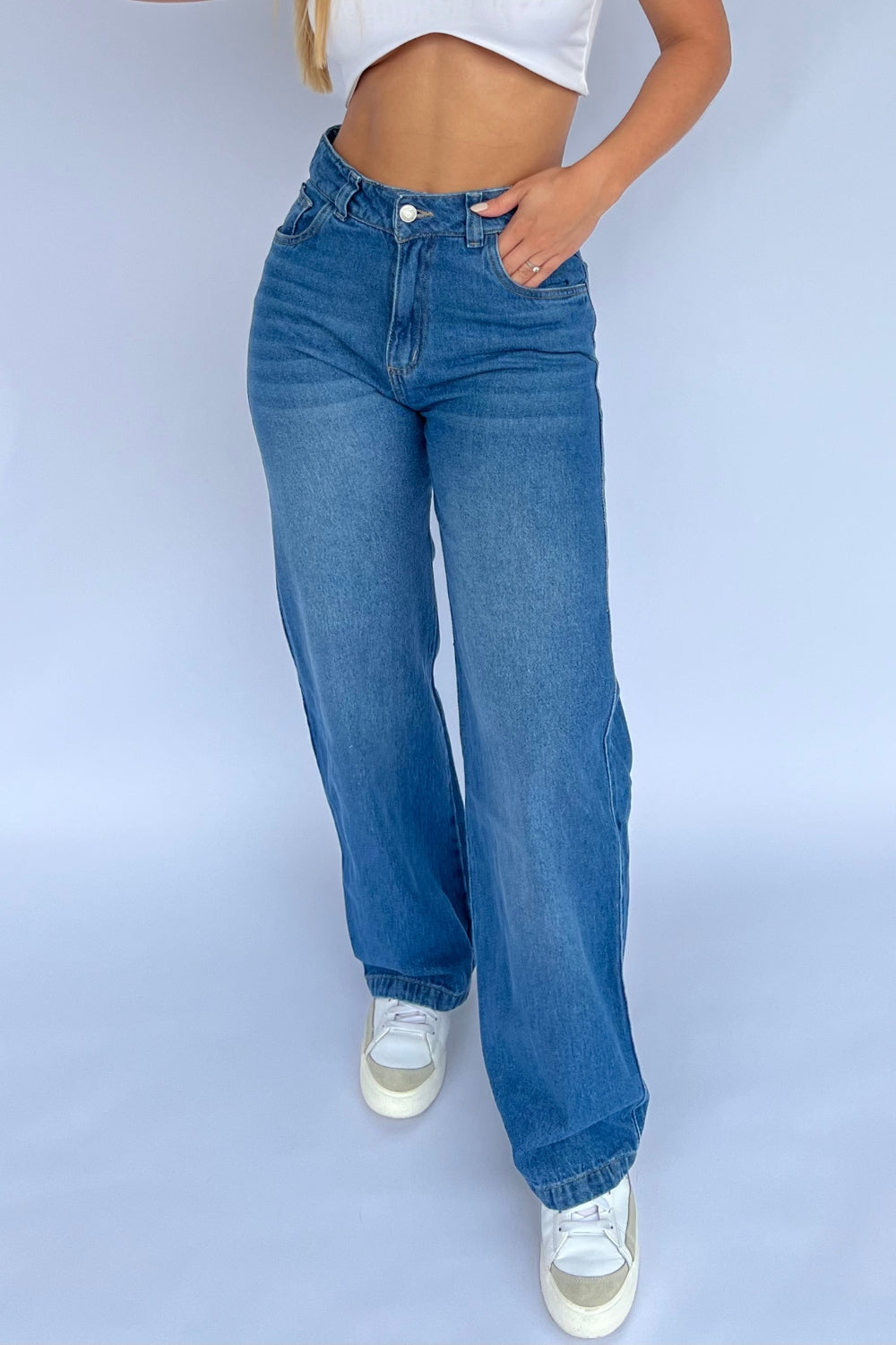 REF: 340 JEAN TONO MEDIO WIDE LEG RIGIDO