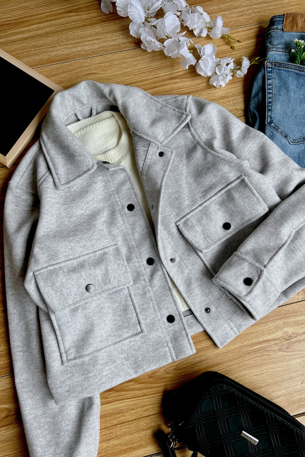 REF: 334 CHAQUETA GRIS PAÑO MEDIANA
