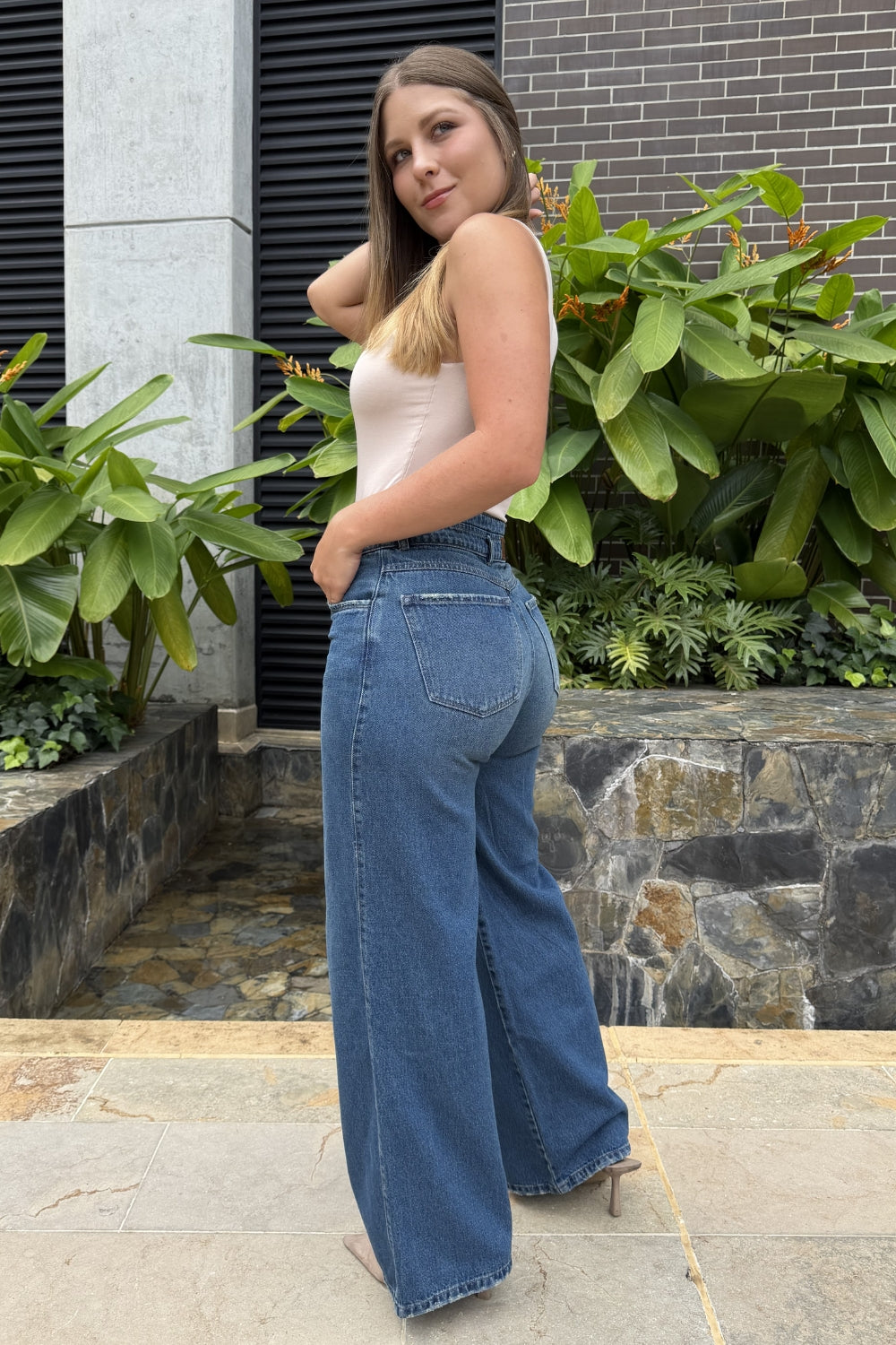 REF: 514 JEAN DOBLE PRETINA WIDE LEG RIGIDO