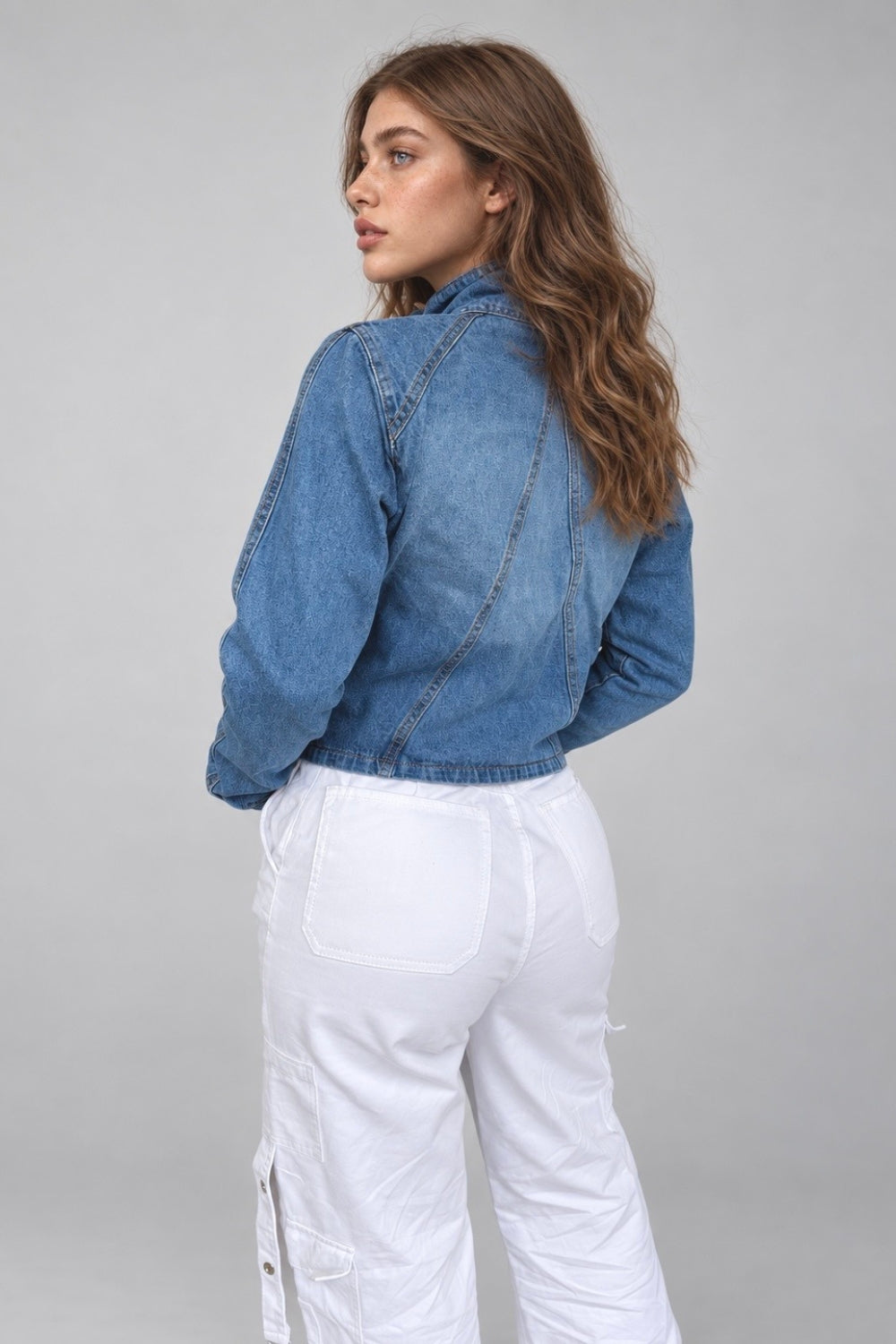 REF:588 CHAQUETA CUELLO ALTO DENIM CLASICA