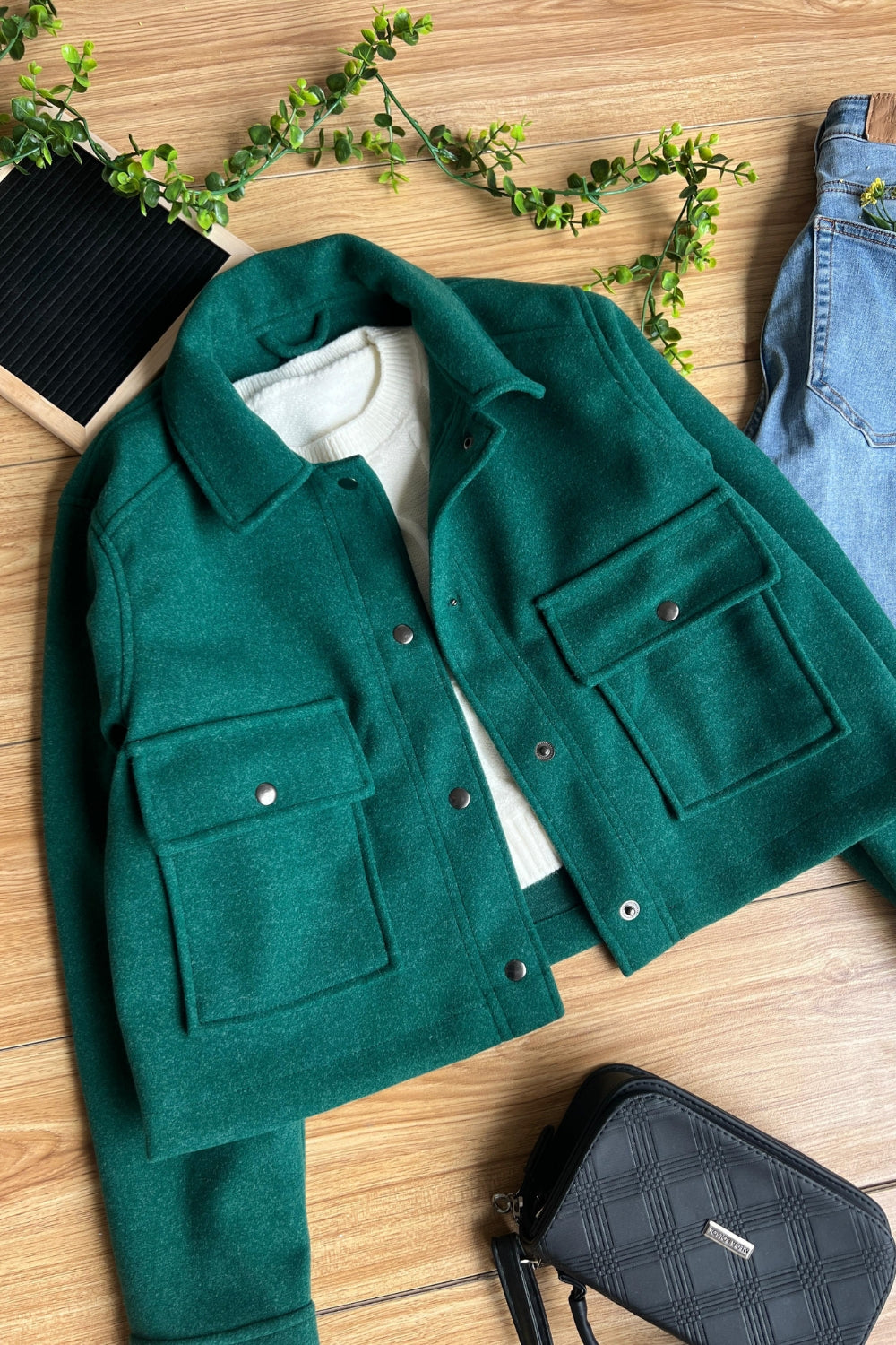 REF:334 CHAQUETA VERDE PAÑO MEDIANA