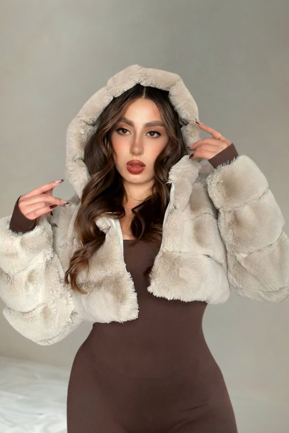 REF:497 ABRIGO CAPOTA EURO BEIGE