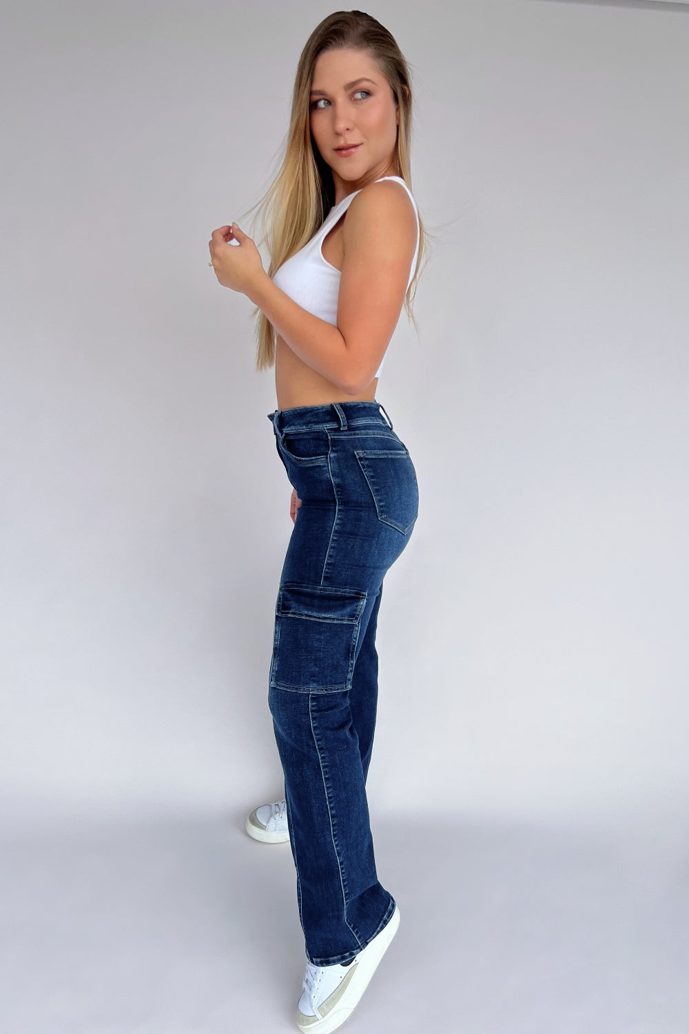 REF:369 JEAN CARGO OSCURO BOTA RECTA STRETCH