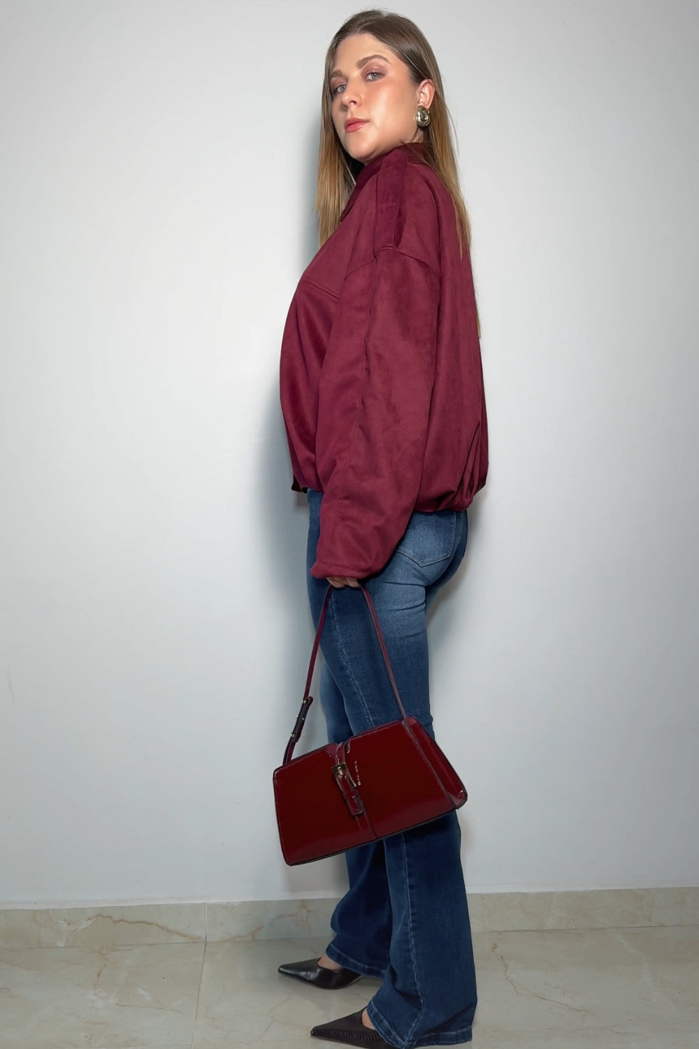 REF: 429 CHAQUETA OVERSIZE PEACH VINOTINTO