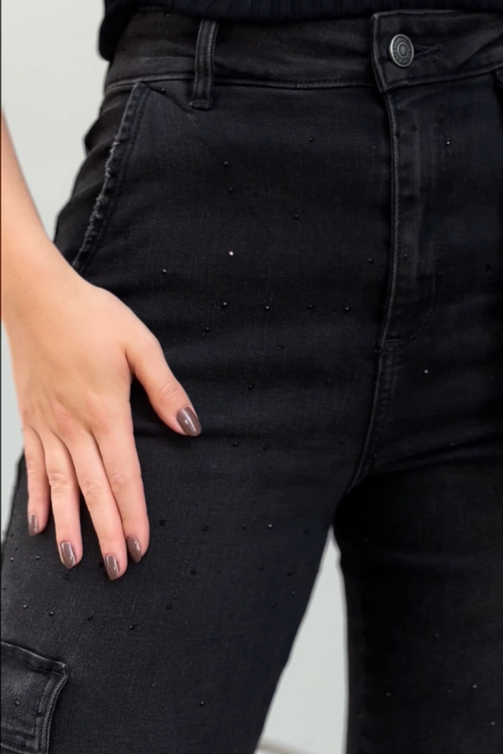 REF: 454 JEAN BRILLO CARGO NEGRO STRECH