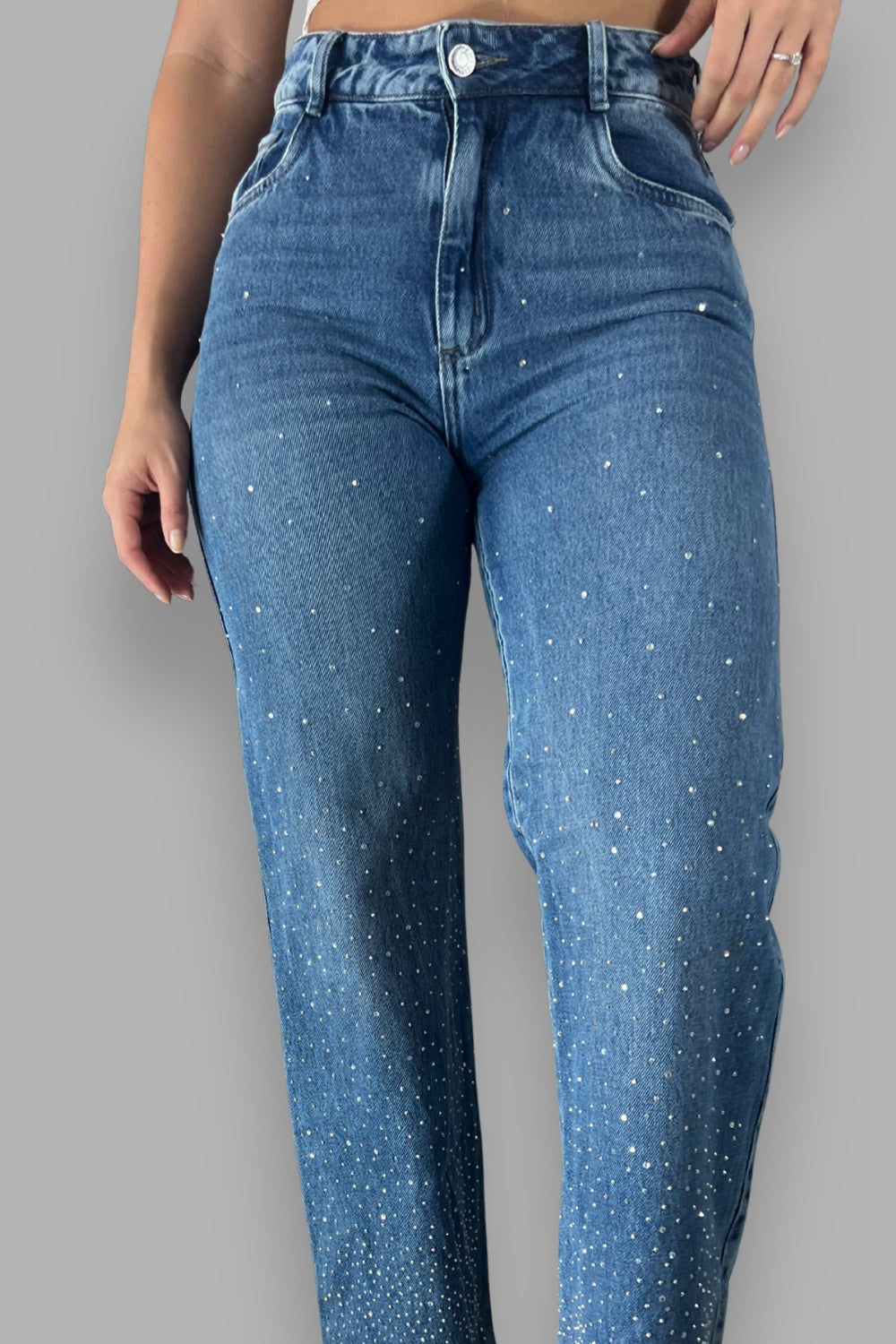 REF: 447 JEAN BRILLO COMPLETO WIDE LEG RIGIDO