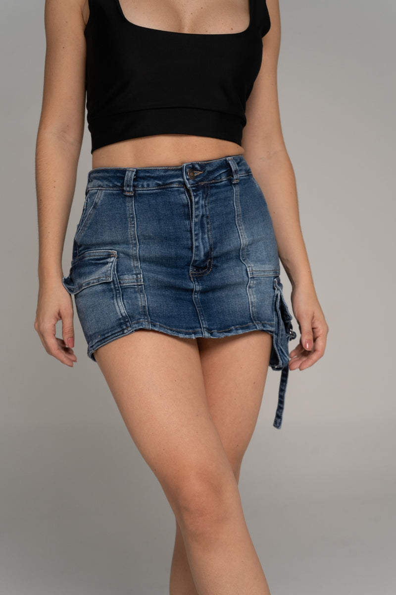 FALDA SHORT CARGO STRECH REF:252