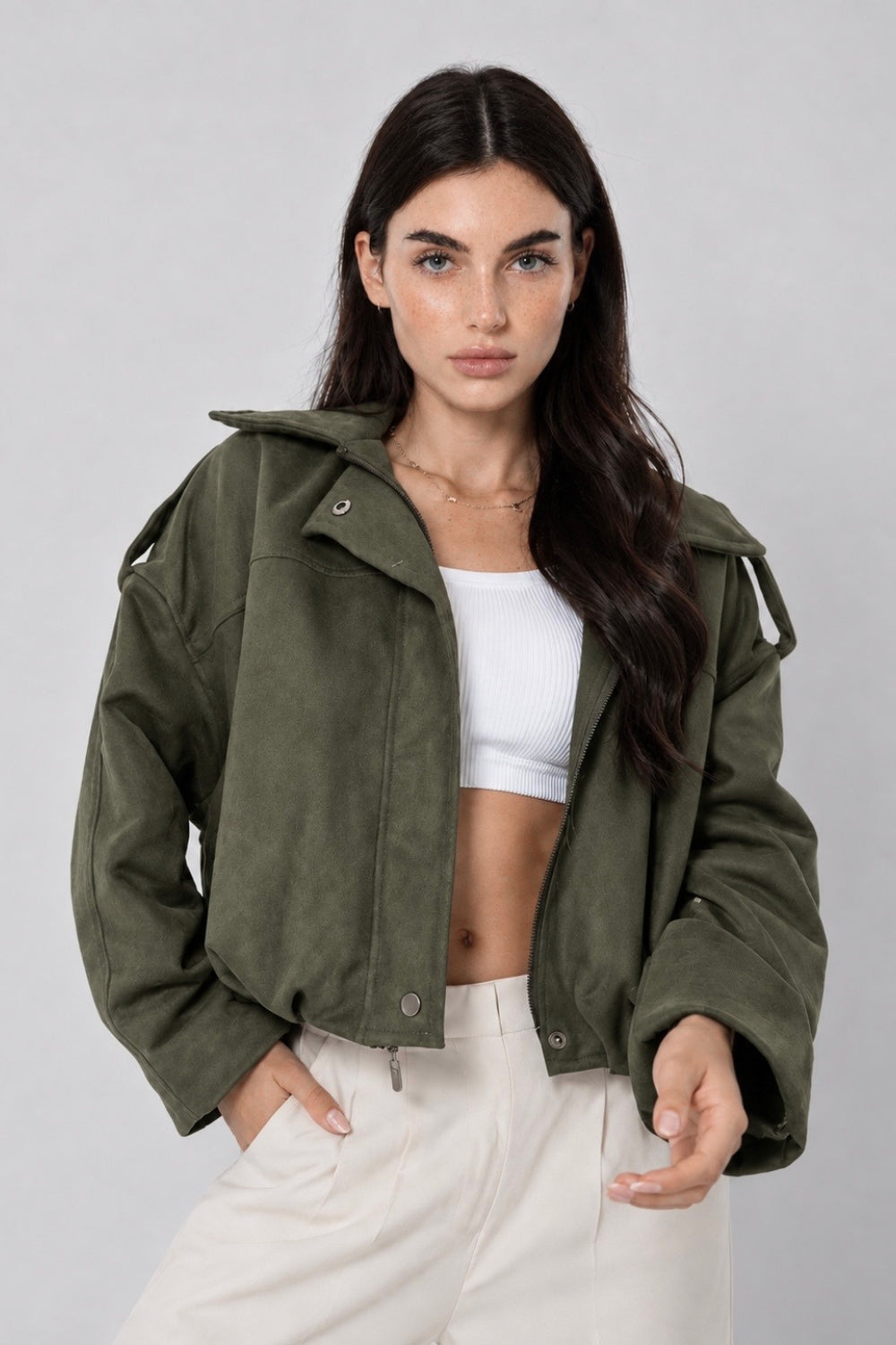 REF: 429 CHAQUETA CORTA PEACH VERDE