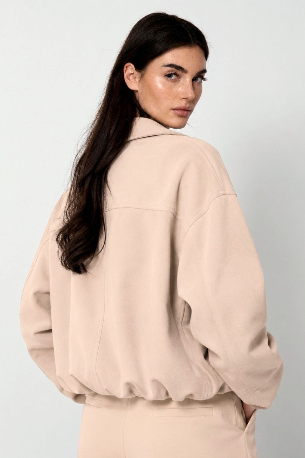 REF: 429 CHAQUETA OVERSIZE PEACH MARFIL
