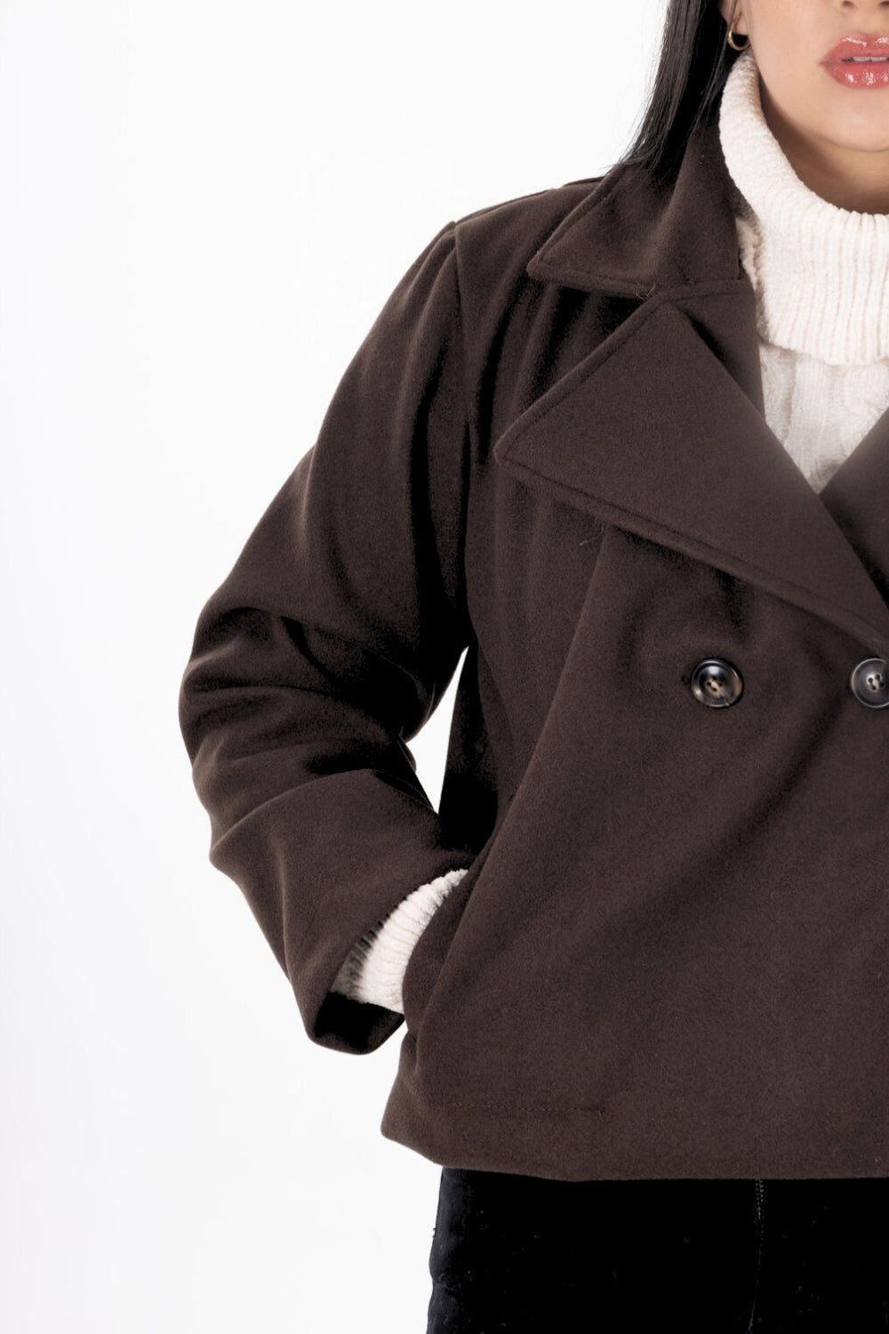 REF:503 CHAQUETA PAÑO BOTONES CAFE