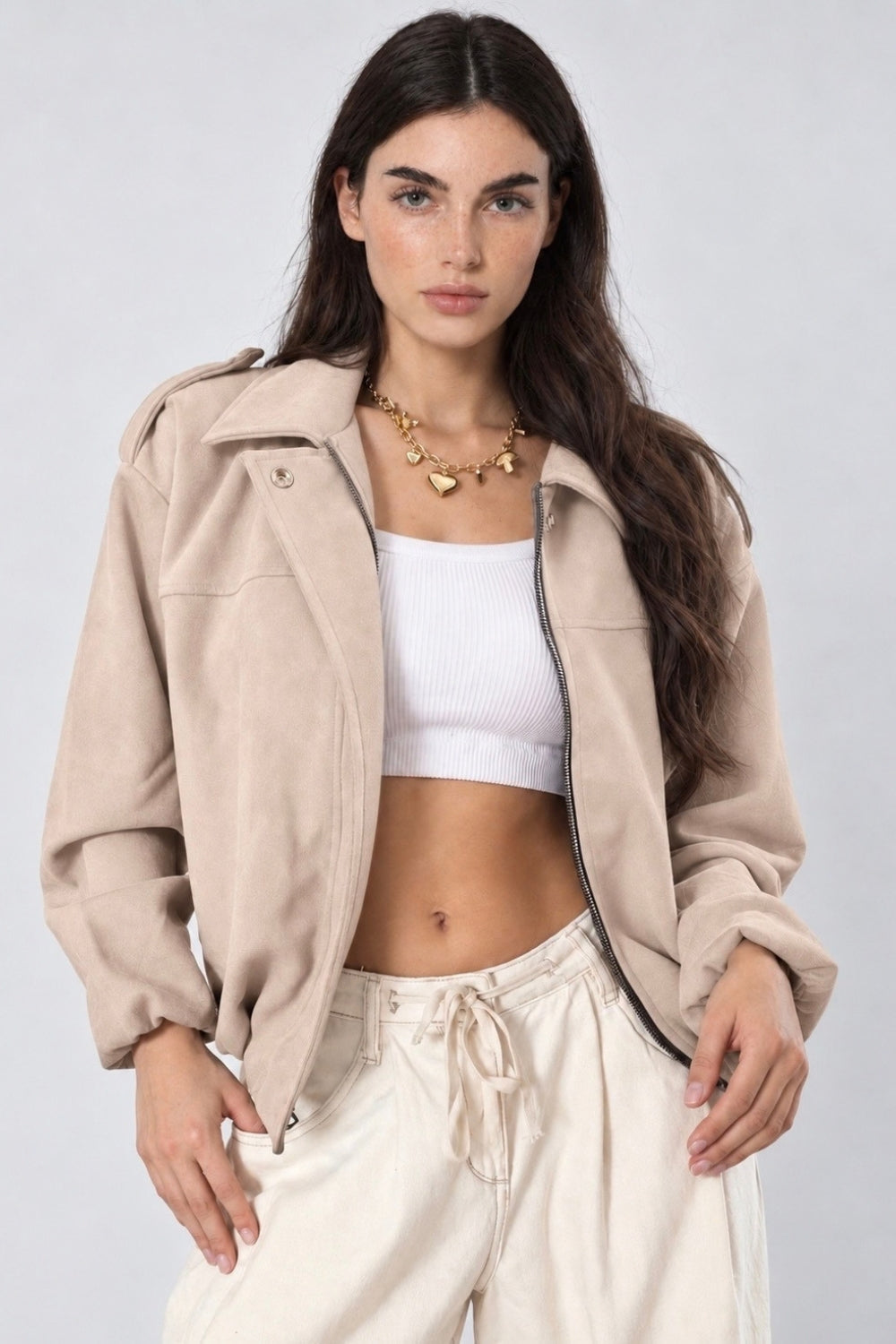 REF: 429 CHAQUETA OVERSIZE PEACH CREMA