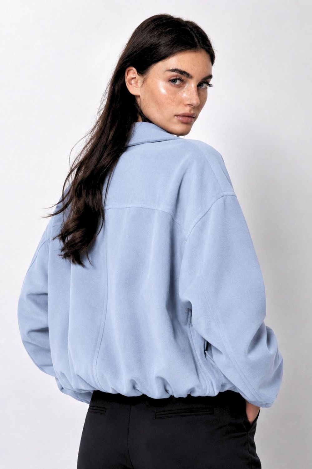 REF: 429 CHAQUETA OVERSIZE PEACH AZUL CIELO