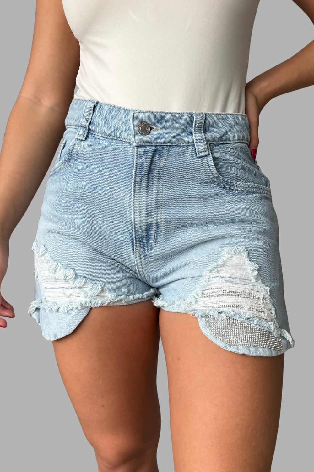 REF: 475 SHORT BRILLO BOLSILLOS RIGIDO