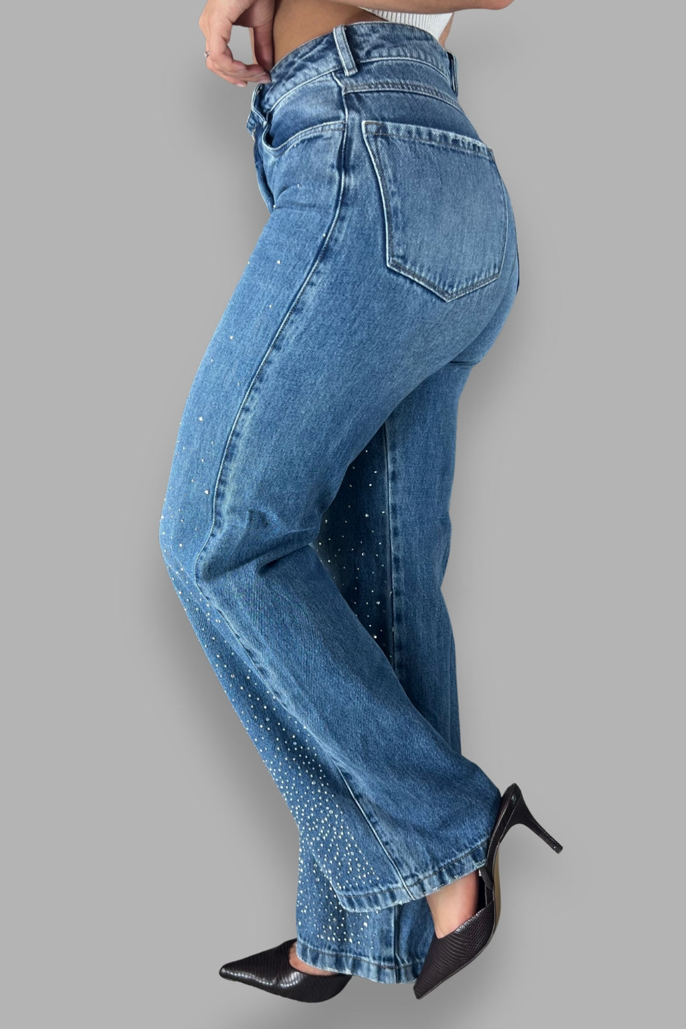 REF: 447 JEAN BRILLO COMPLETO WIDE LEG RIGIDO