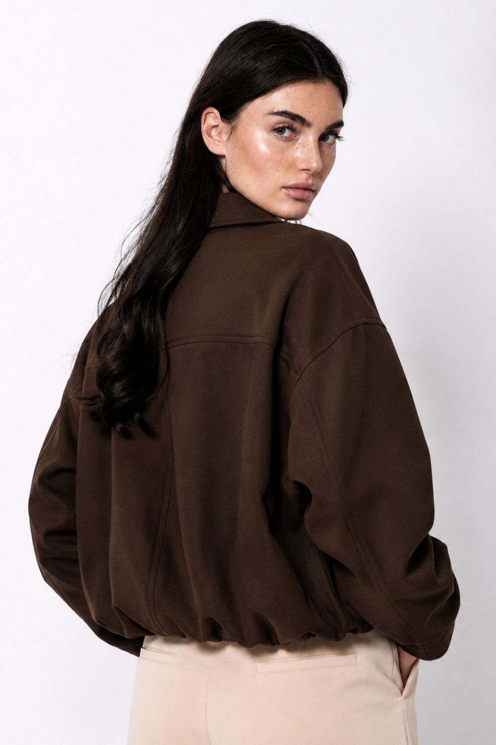 REF: 429 CHAQUETA OVERSIZE PEACH CAFE