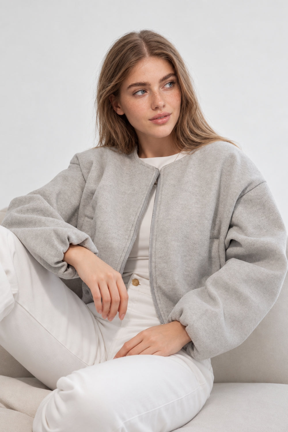 REF: 427 CHAQUETA PAÑO BUMPER GRIS