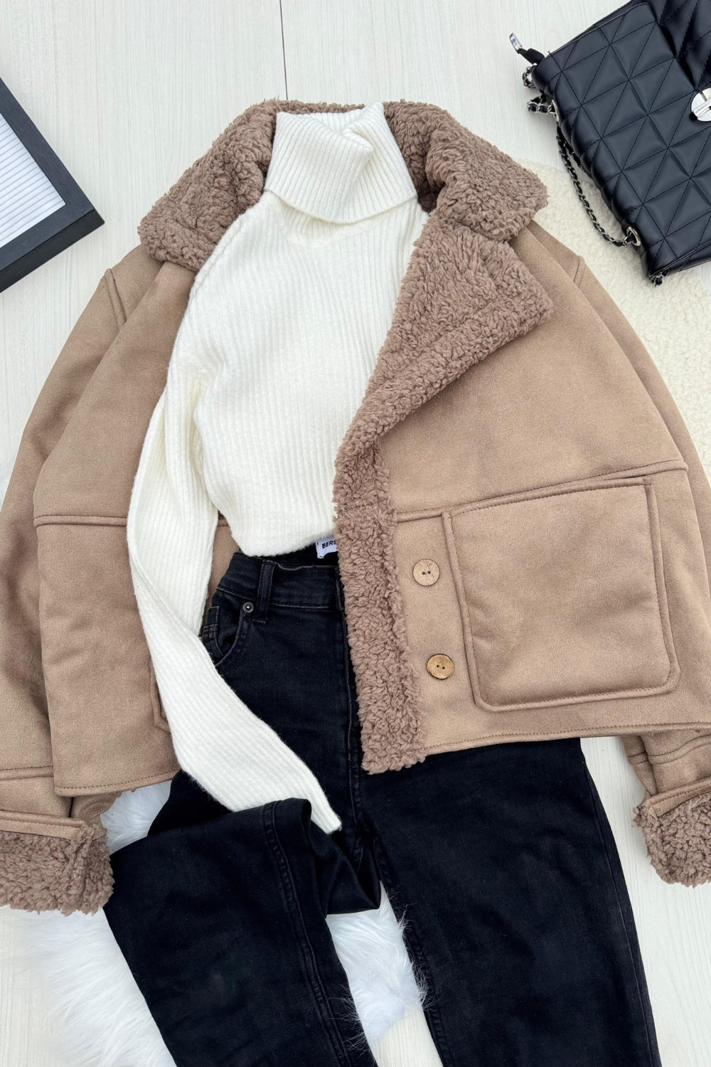 REF: 467 CHAQUETA GAMUZA OVEJERA MOCCA