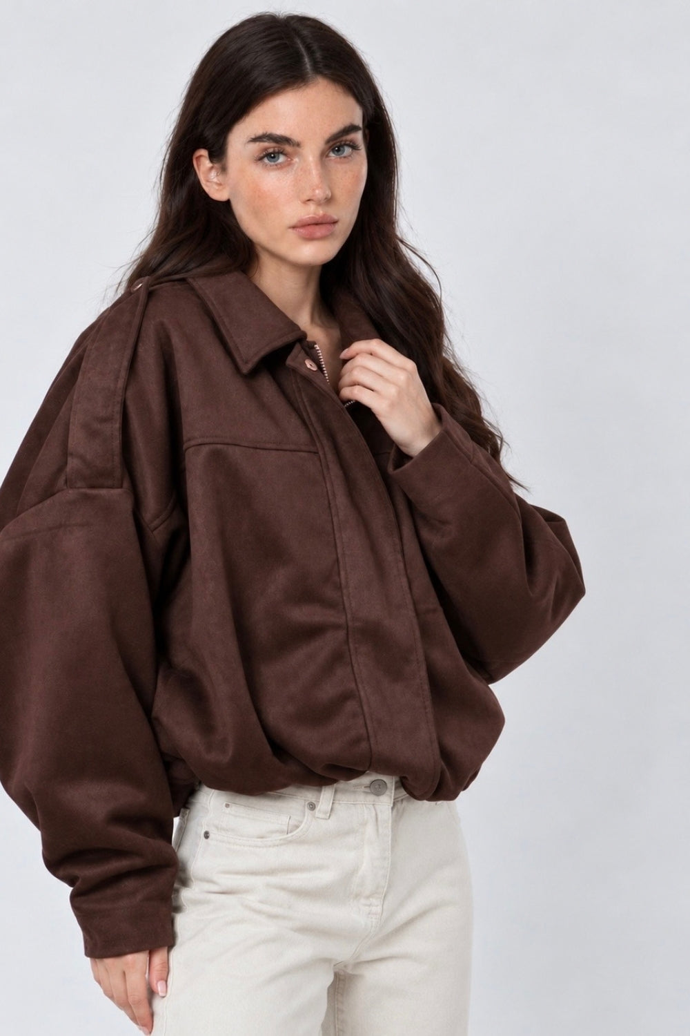 REF: 429 CHAQUETA OVERSIZE PEACH CAFE
