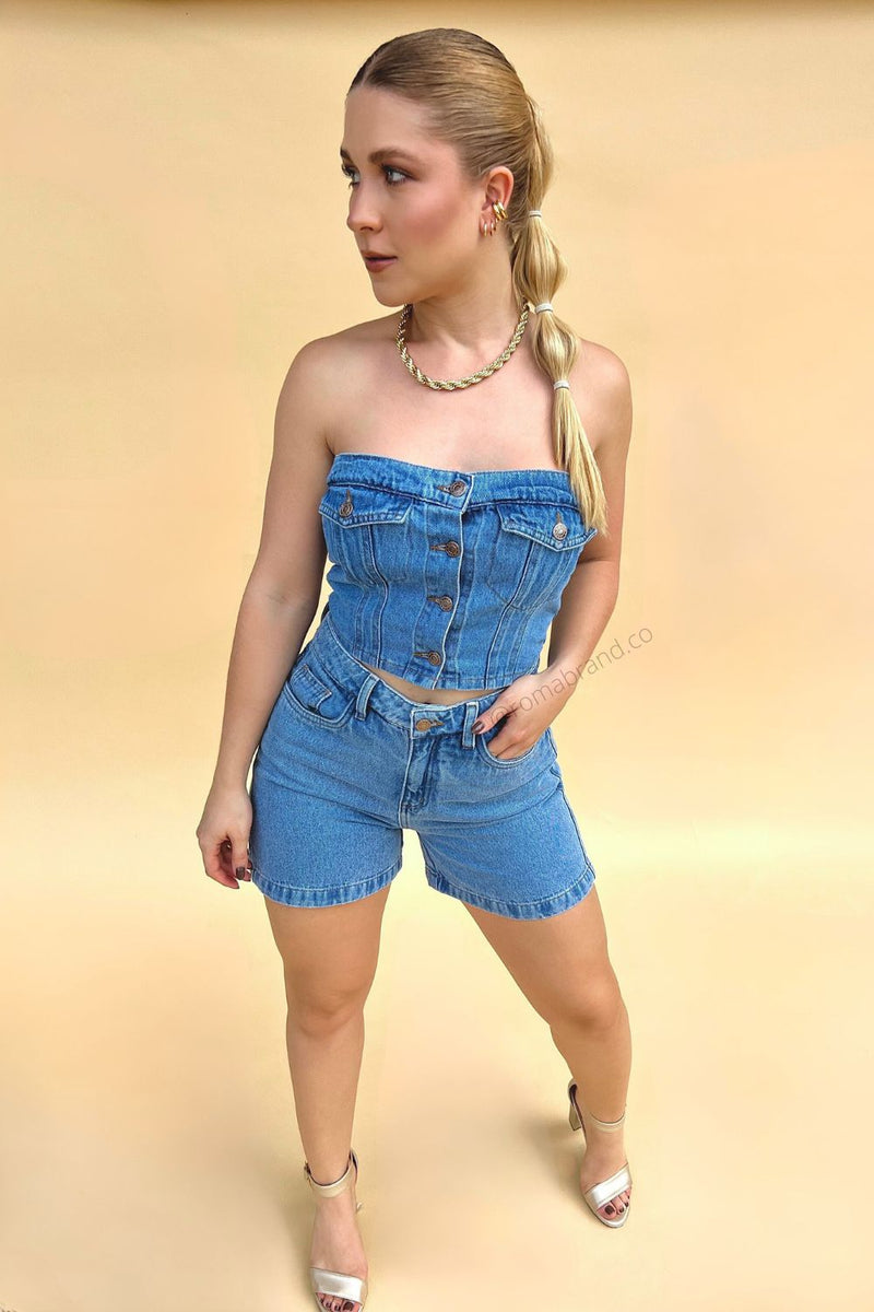 . . . . TOP STRAPPLE DENIM . . . . (ver más colores)