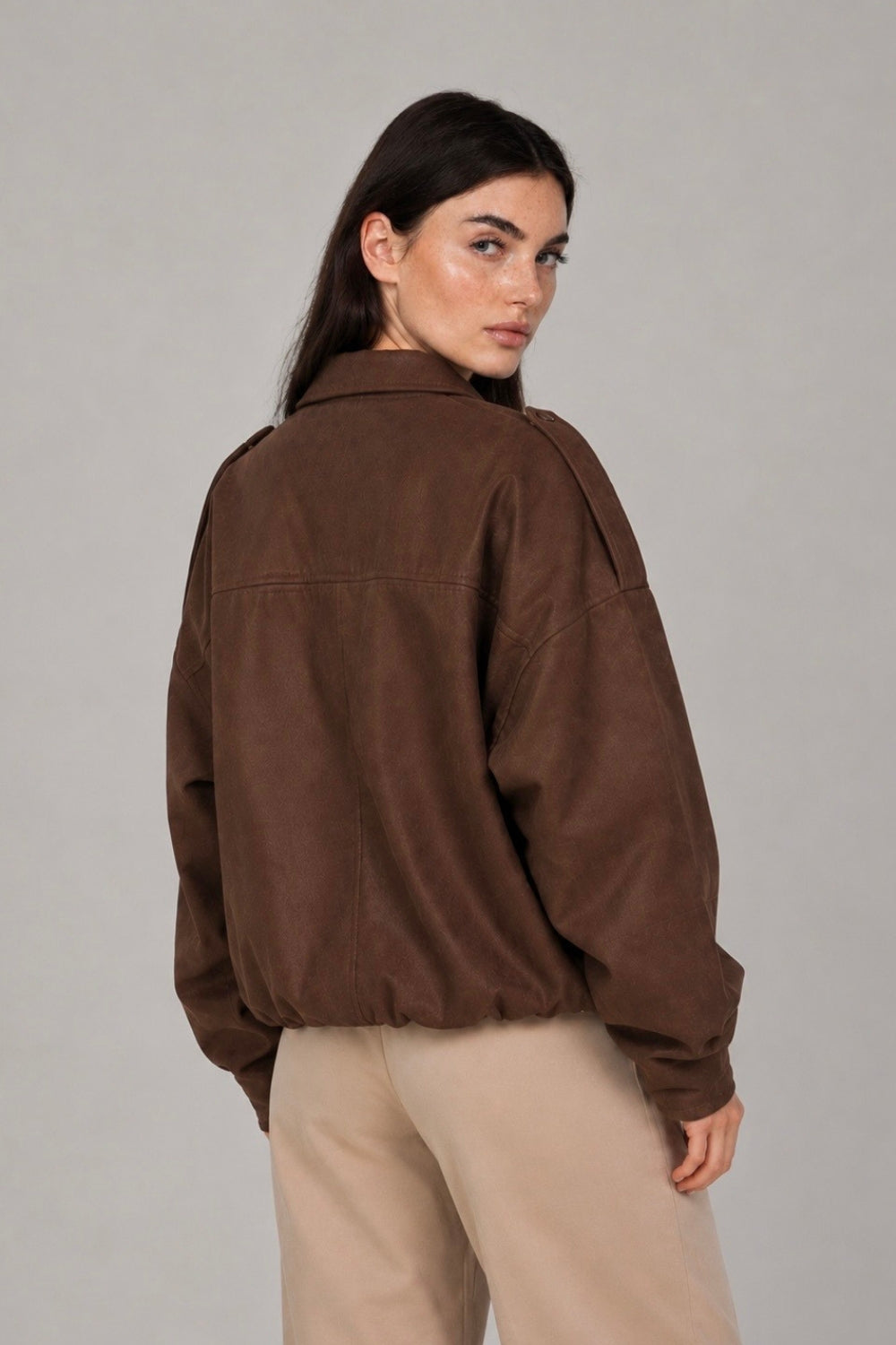 REF: 429 CHAQUETA OVERSIZE PEACH CAFE CLARA