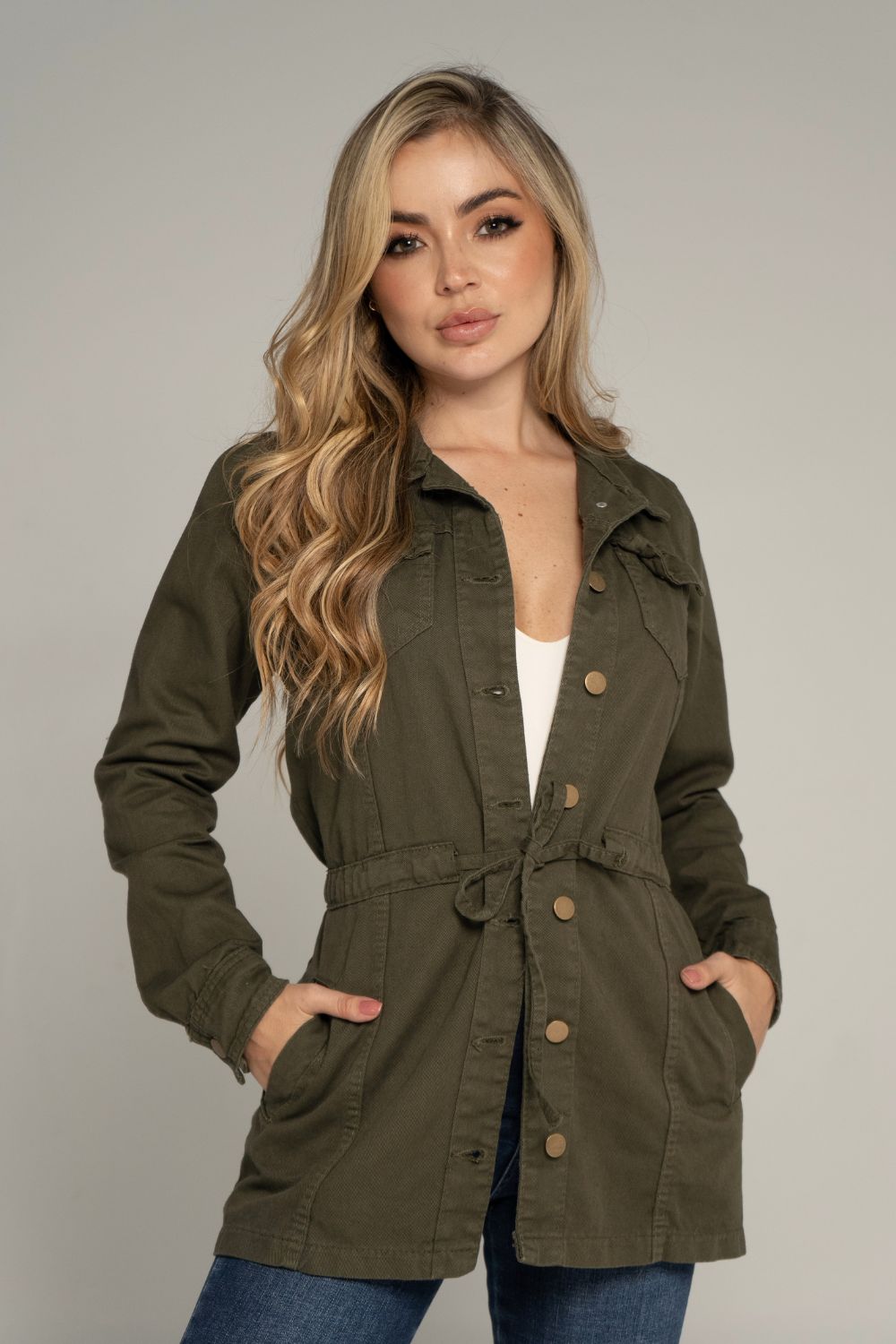 REF:109 CHAQUETA GABAN VERDE MILITAR (PRE - VENTA)