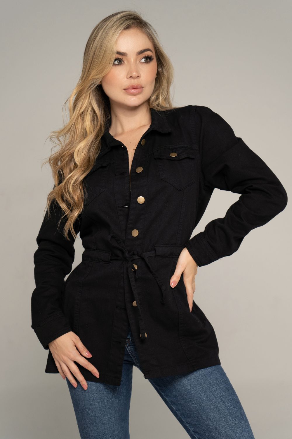 REF:109 CHAQUETA GABAN NEGRO