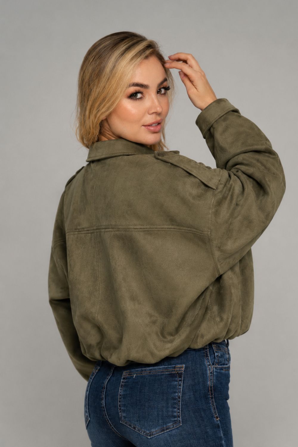 REF: 429 CHAQUETA OVERSIZE PEACH VERDE