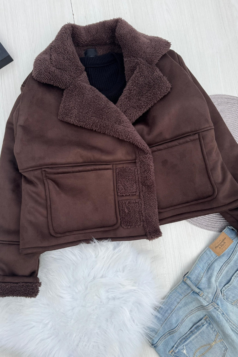 REF: 467 CHAQUETA GAMUZA OVEJERA CAFE