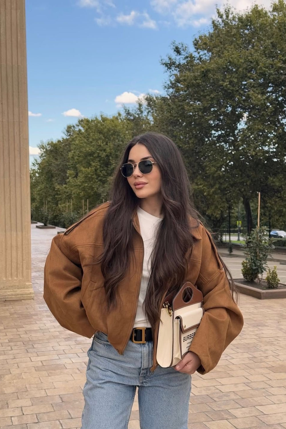 REF: 429 CHAQUETA OVERSIZE BUMPER PEACH MIEL (PRE-VENTA)