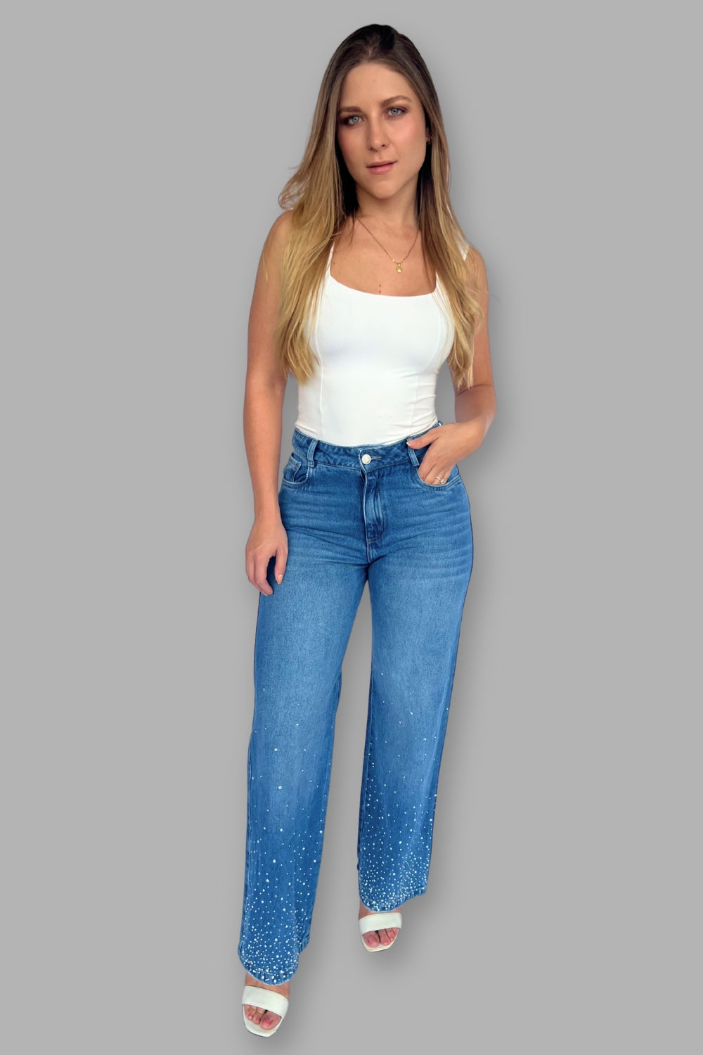 REF: 446 JEAN BRILLO WIDE LEG RIGIDO