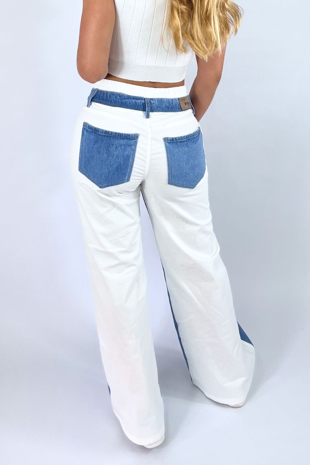 REF:310 JEAN BICOLOR BLANCO/DENIM