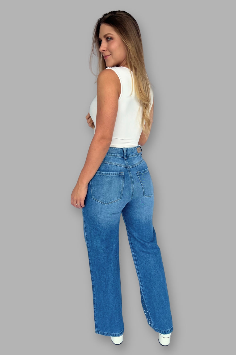 REF: 446 JEAN BRILLO WIDE LEG RIGIDO