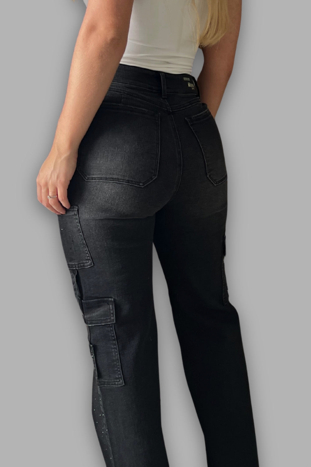 REF: 454 JEAN BRILLO CARGO NEGRO STRECH