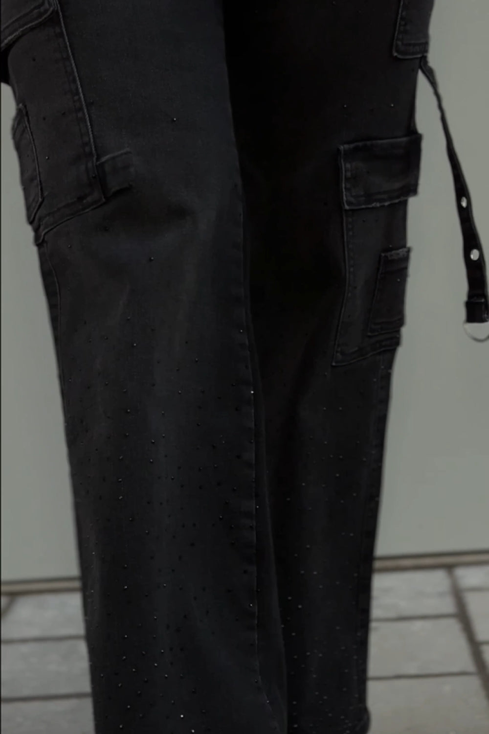 REF: 454 JEAN BRILLO CARGO NEGRO STRECH