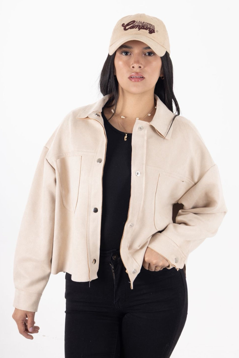 REF: 500 CHAQUETA GAMUZA SIN TAPAS BEIGE