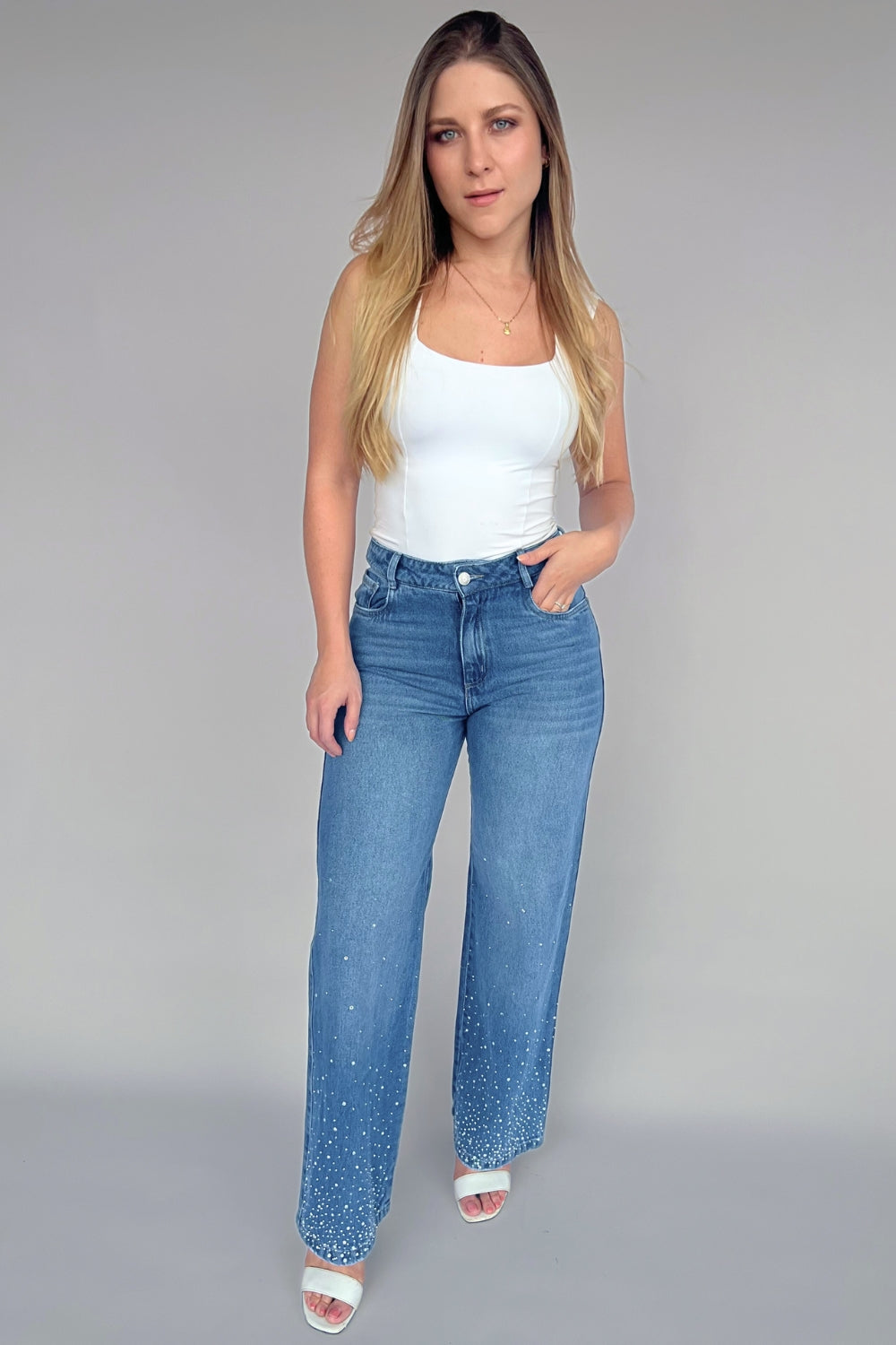 REF: 446 JEAN BRILLO WIDE LEG RIGIDO