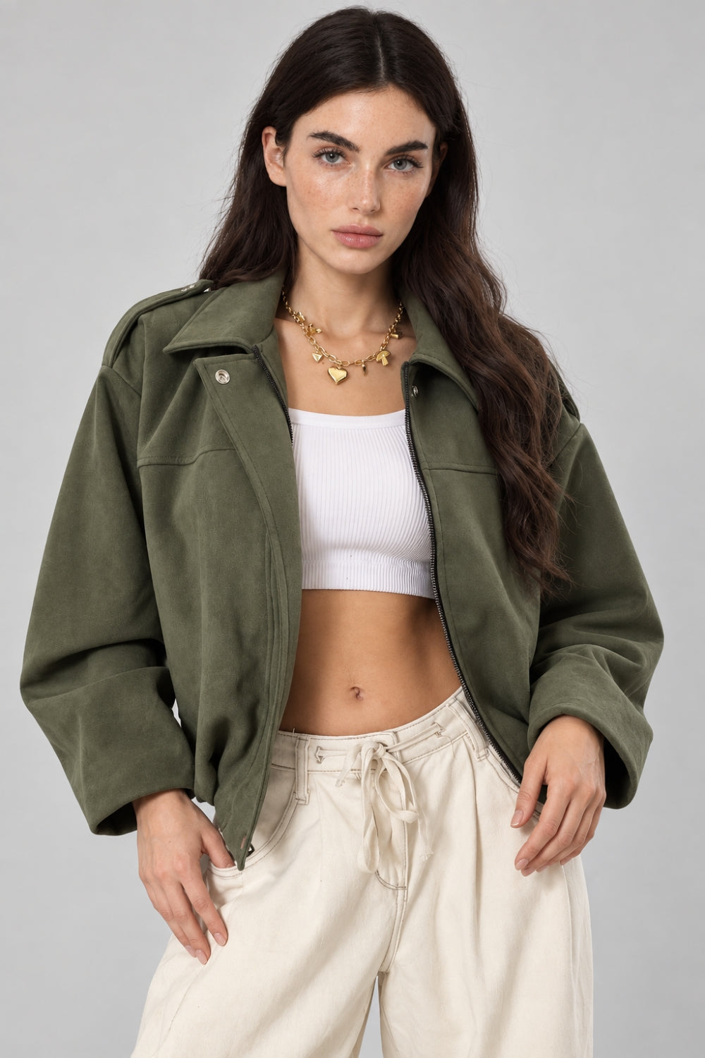 REF: 429 CHAQUETA OVERSIZE PEACH VERDE