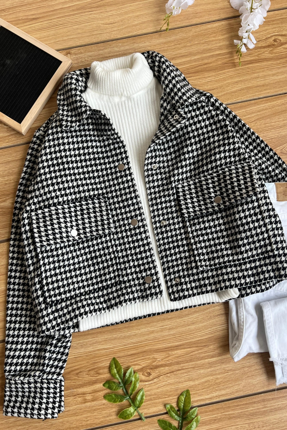 REF: 335 CHAQUETA CUADROS PAÑO NEGRA